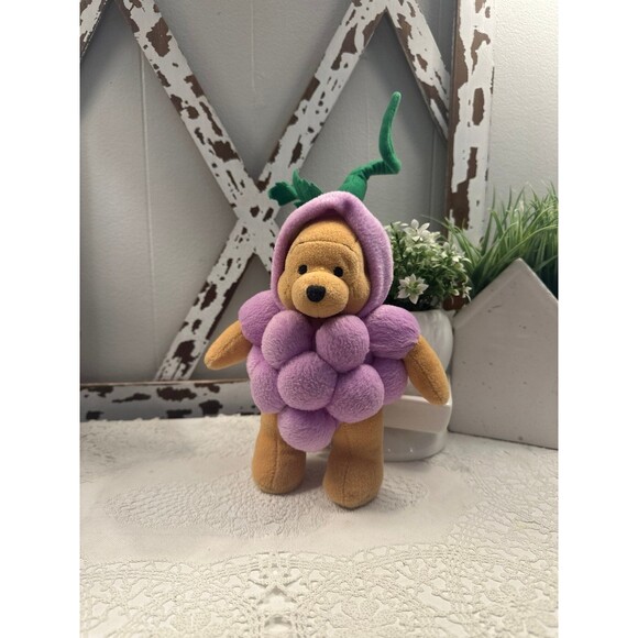 Disney Winnie the Pooh Purple Grape Costume 8 Inch Plush Beanie - Picture 1 of 3